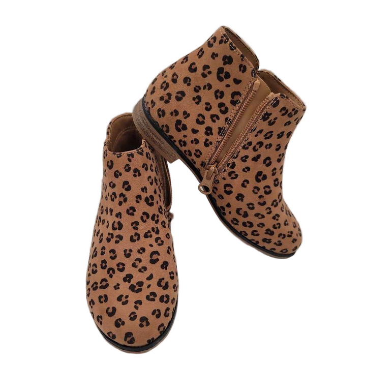 Zip Up Booties / Leopard Print