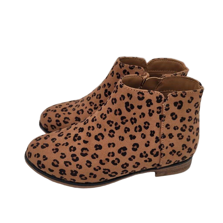 Zip Up Booties / Leopard Print