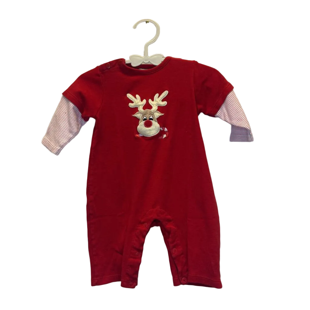 LS Christmas Romper / Reindeer Head