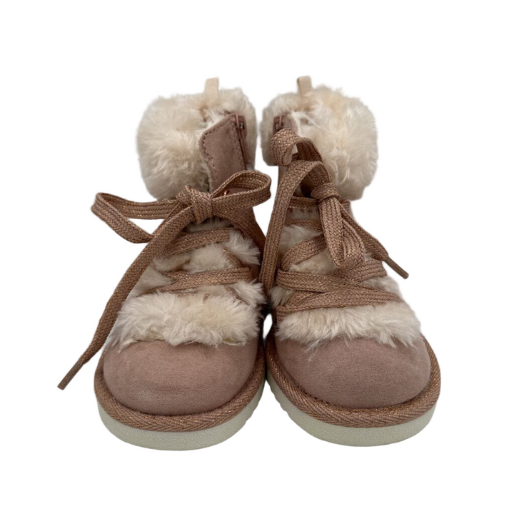 Lace Up Faux Fur Lined Boots