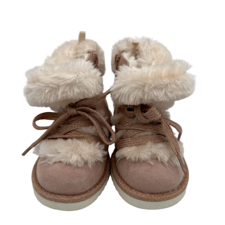 Lace Up Faux Fur Lined Boots