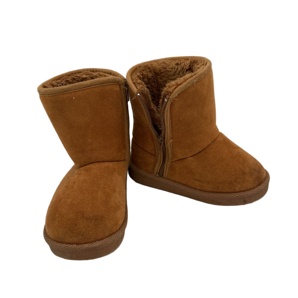 Slip on Zipper Velvet Boots