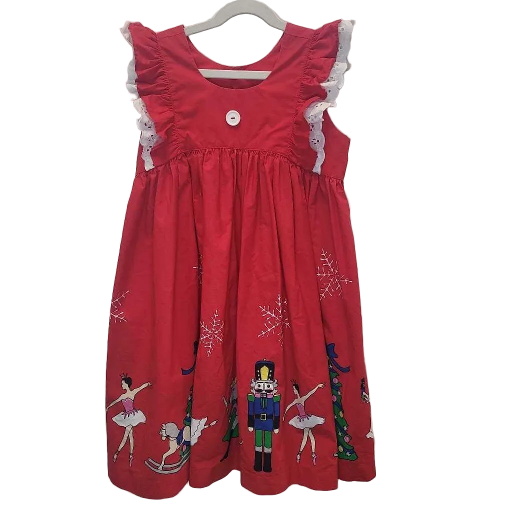 Sleeveless Smocked Christmas Dress/Nutcracker