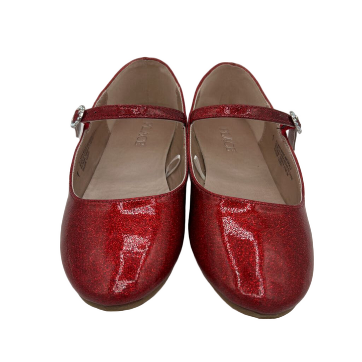 Slip on Flats/Buckle/Red Glitter