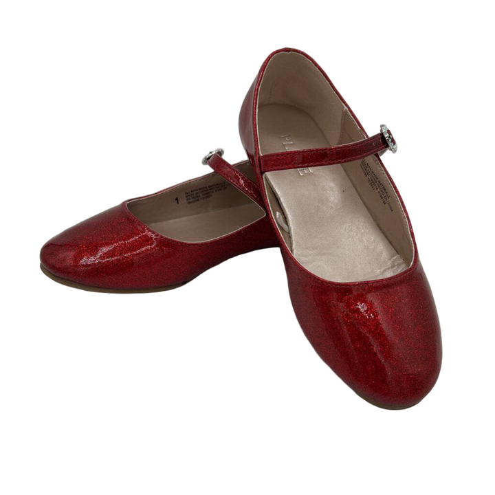 Slip on Flats/Buckle/Red Glitter
