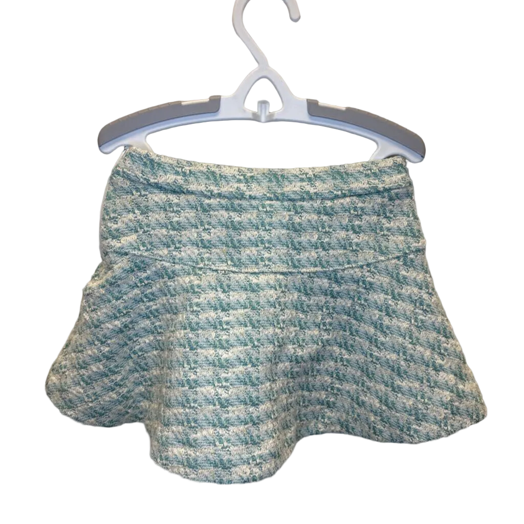Zip Up Tweed Skirt