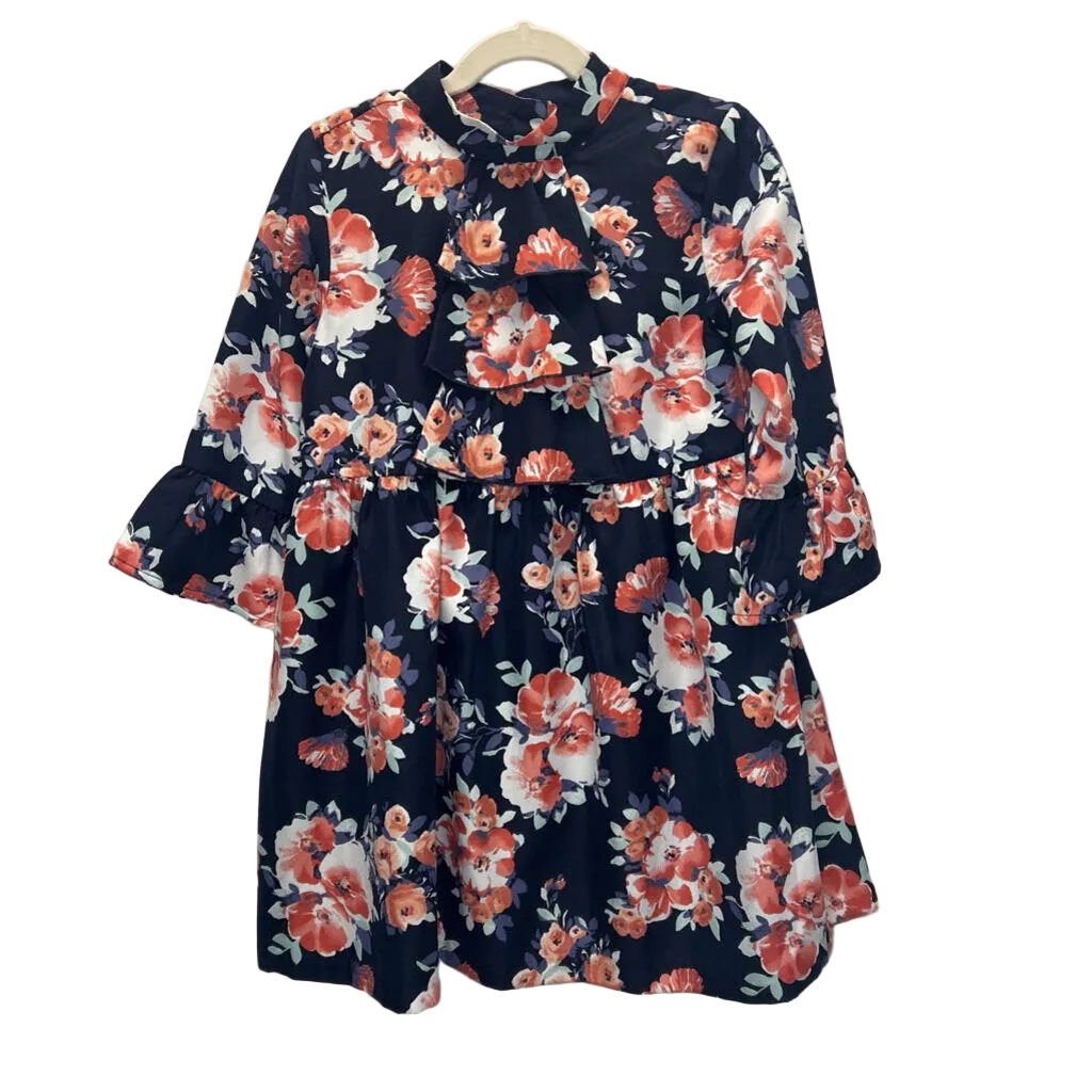 LS Victorian Ruffle Collared Dress/Flowers
