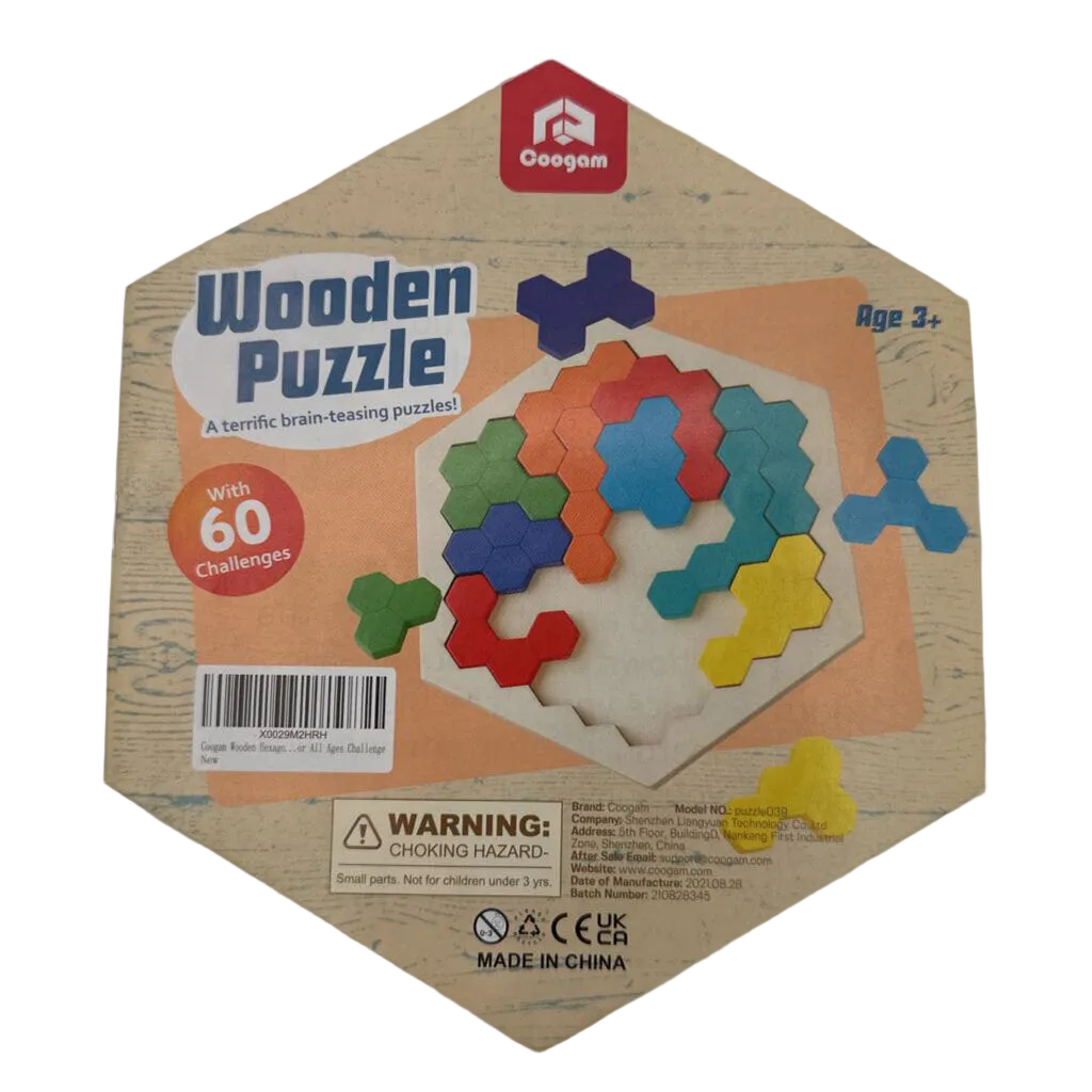 Wooden Puzzle Hexagons
