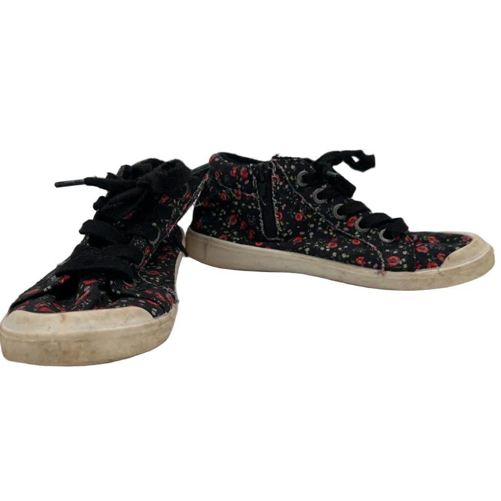 High Top Lace Up Sneakers / Flowers