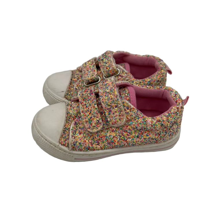 Velcro Tennis Flats/Rainbow Sparkle