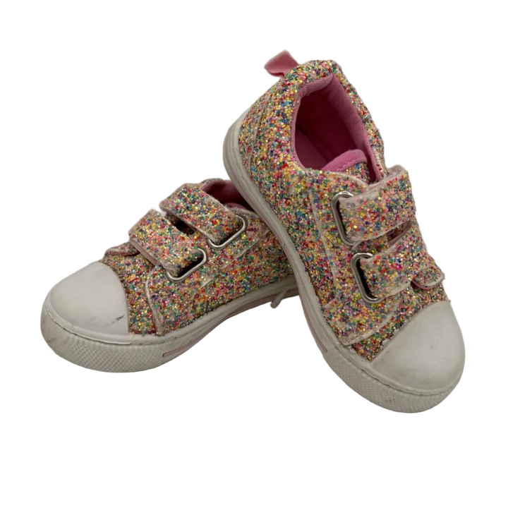 Velcro Tennis Flats/Rainbow Sparkle