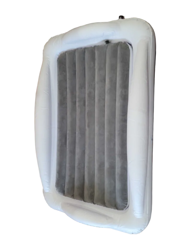 Inflatable Toddler Travel Bed/Safety Bumpers/Fits under Slumber Pod/blow up machine & Repair Patch