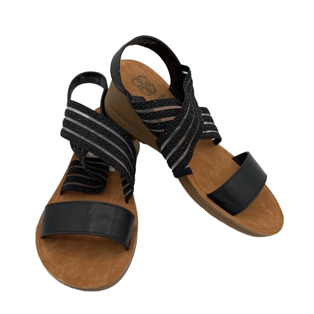Elastic Strap Sandals / Rhinestones