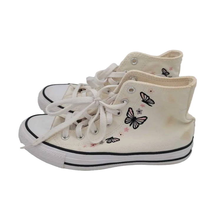 Lace Up High Top Sneakers/Butterflies