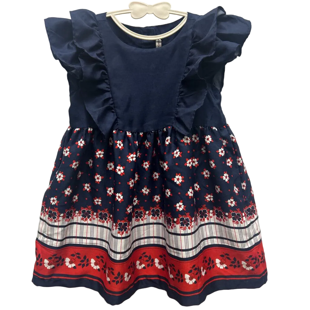 Sleeveless Dress Ruffle Cap/Floral