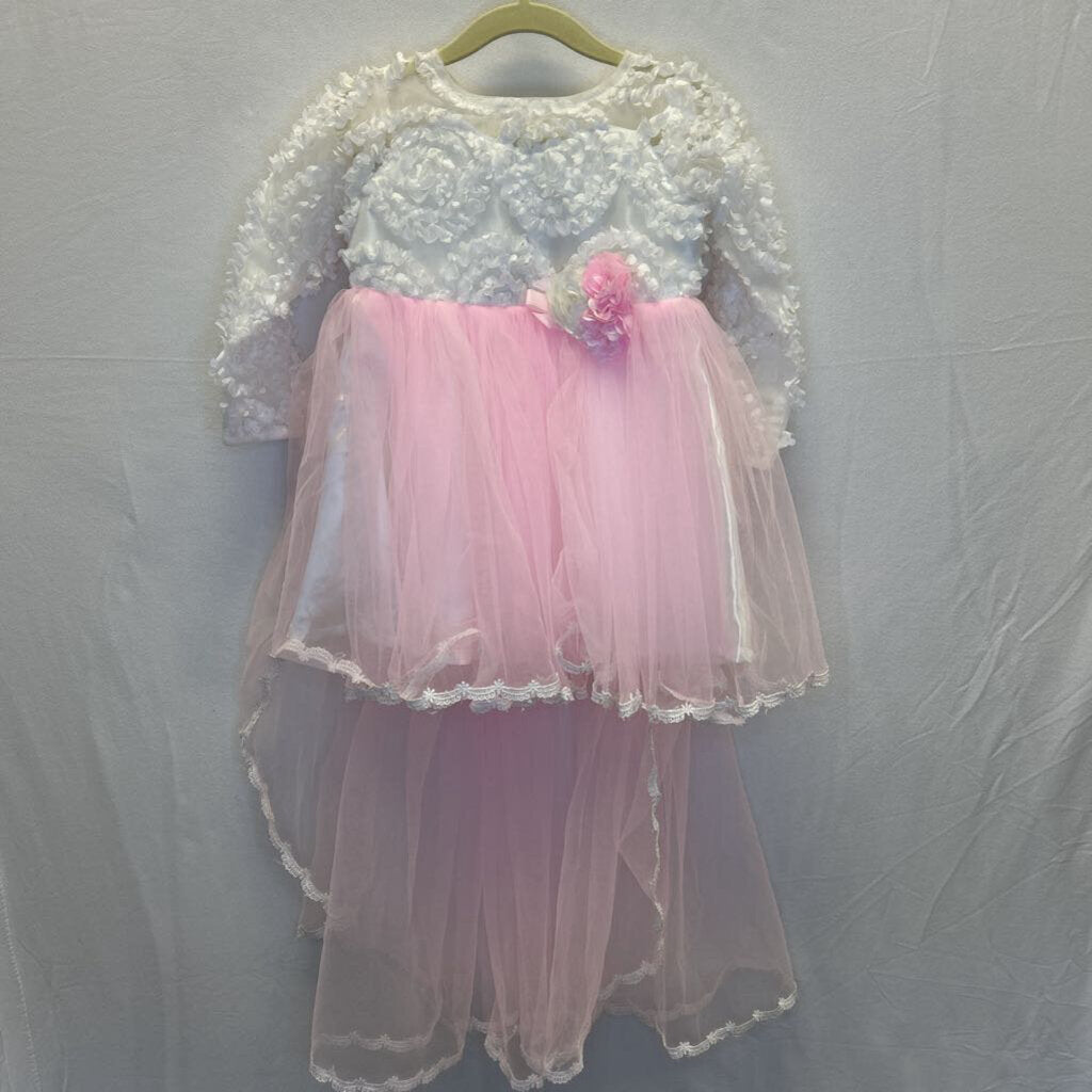 LS Floral Lace Dress/High-Low Tulle SKirt