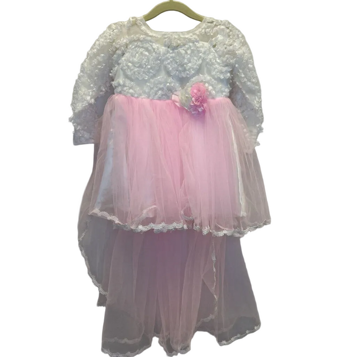 LS Floral Lace Dress/High-Low Tulle SKirt