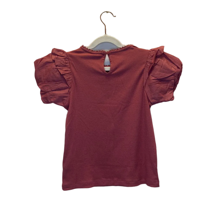 SS Puff Sleeve Lace Collar Shirt