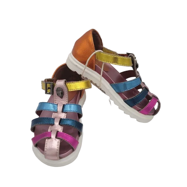 Strap Sandals Velcro/Metallic Rainbow