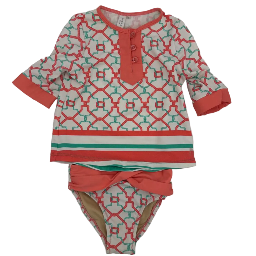 Quarter Sleeve Rash Guard Swimsuit