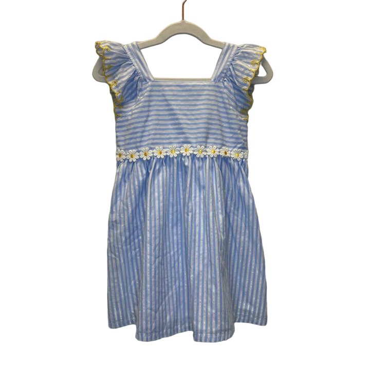 Sleeveless Ruffle Cap Dress/ Stripes / Flowers