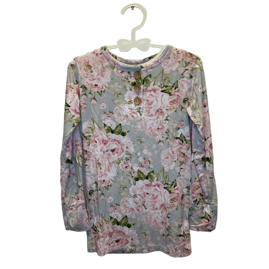 LS Shirt + Pants Pajama Set / Flowers