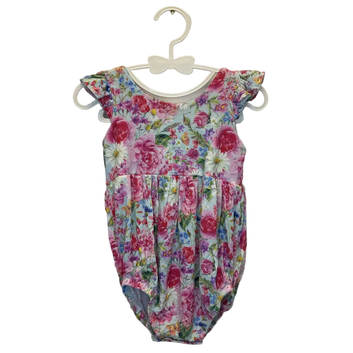 Ruffle Sleeve Onesie / Flowers