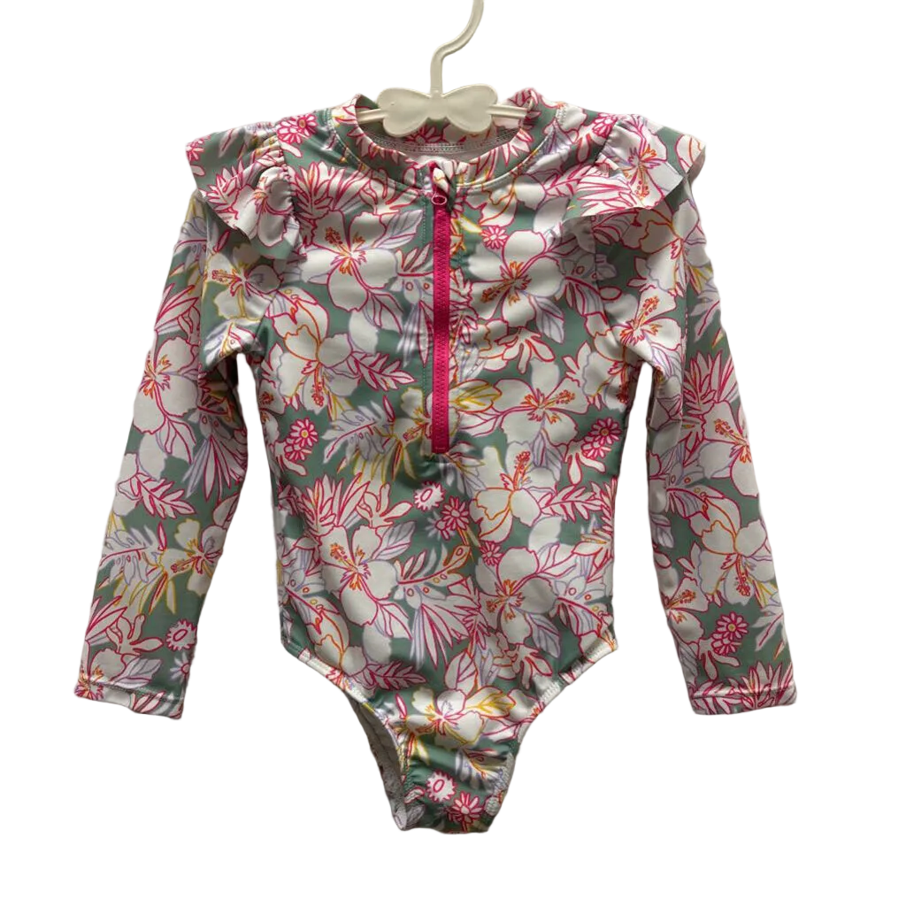 LS One Piece Bathing Suit / Flowers