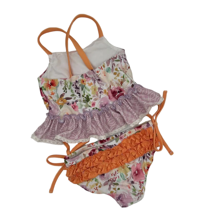 Two Piece Bathing Suit / Flowers