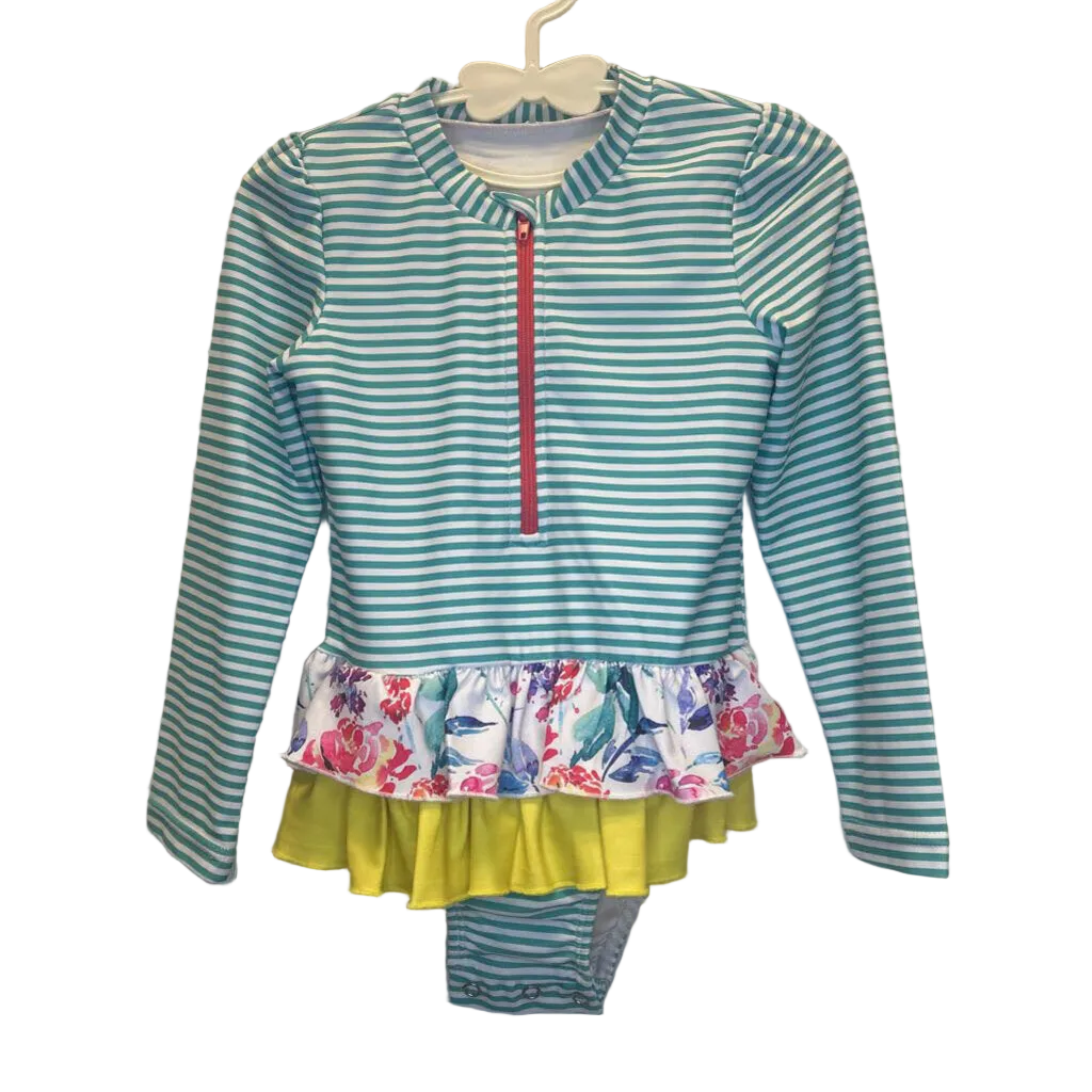 LS One Piece Bathing Suit / Striped