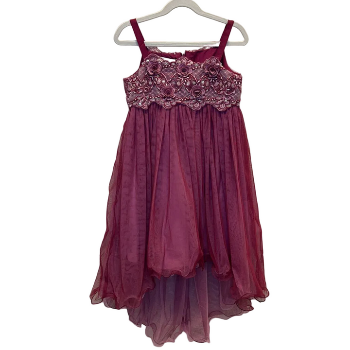 Tank Top Dress/ High Low Flower Embroidery