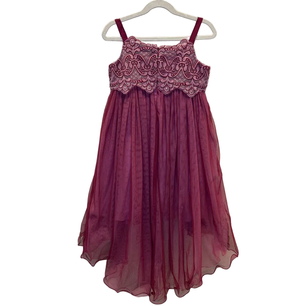 Tank Top Dress/ High Low Flower Embroidery
