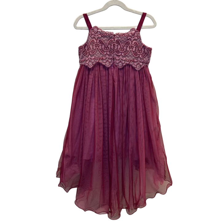 Tank Top Dress/ High Low Flower Embroidery