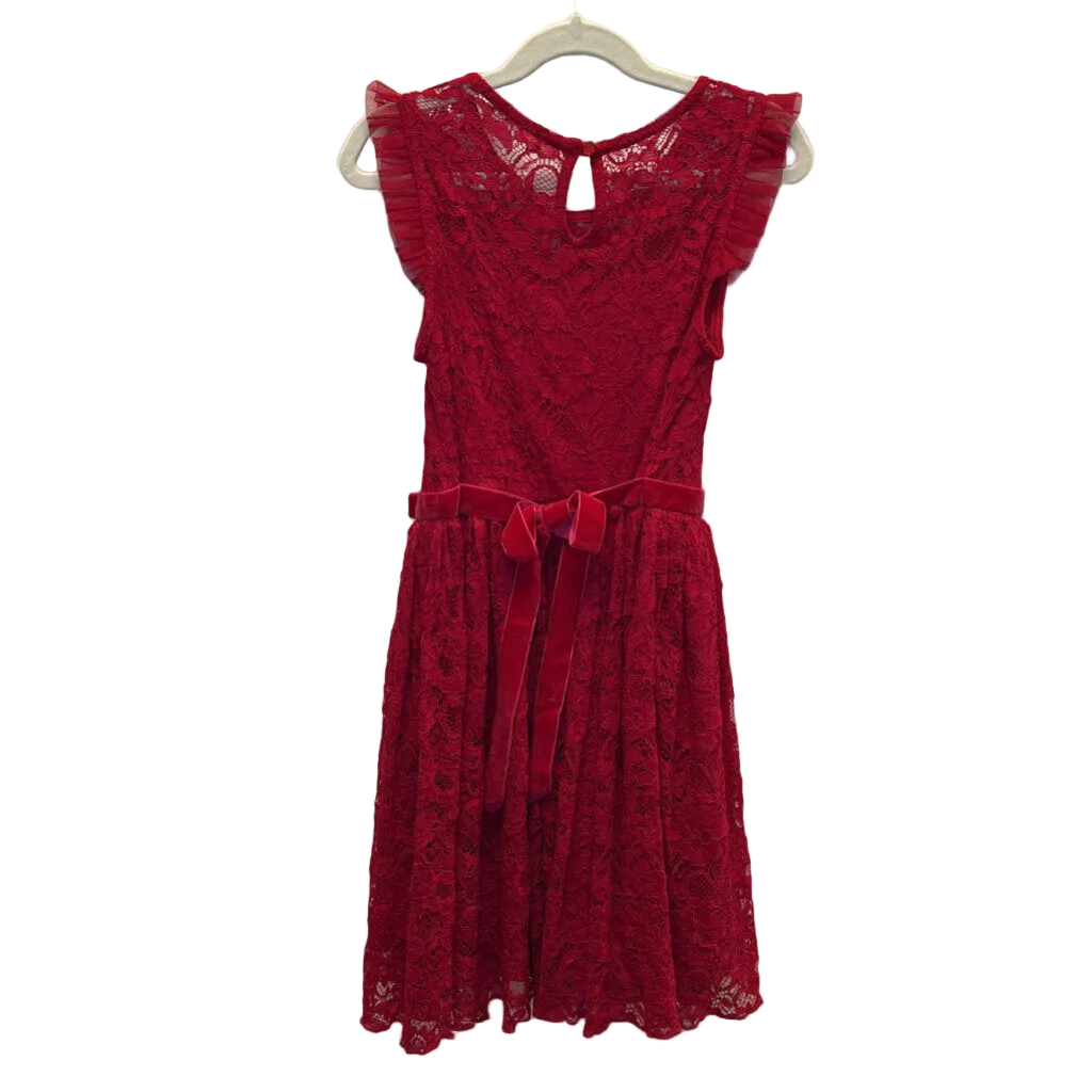 Sleeveless Lace Dress / Ribbon Waist