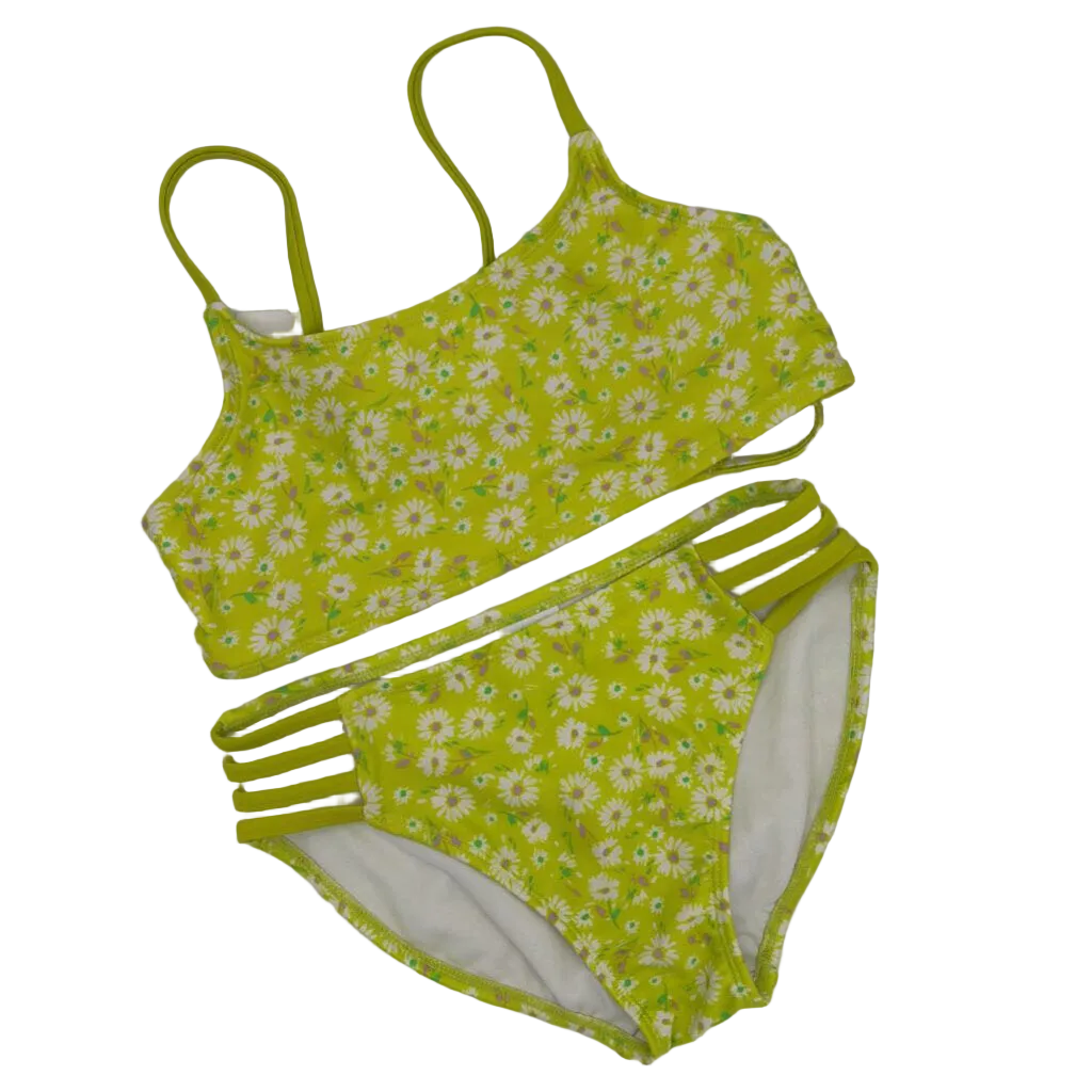 Two Piece Bathing Suit / Flowers