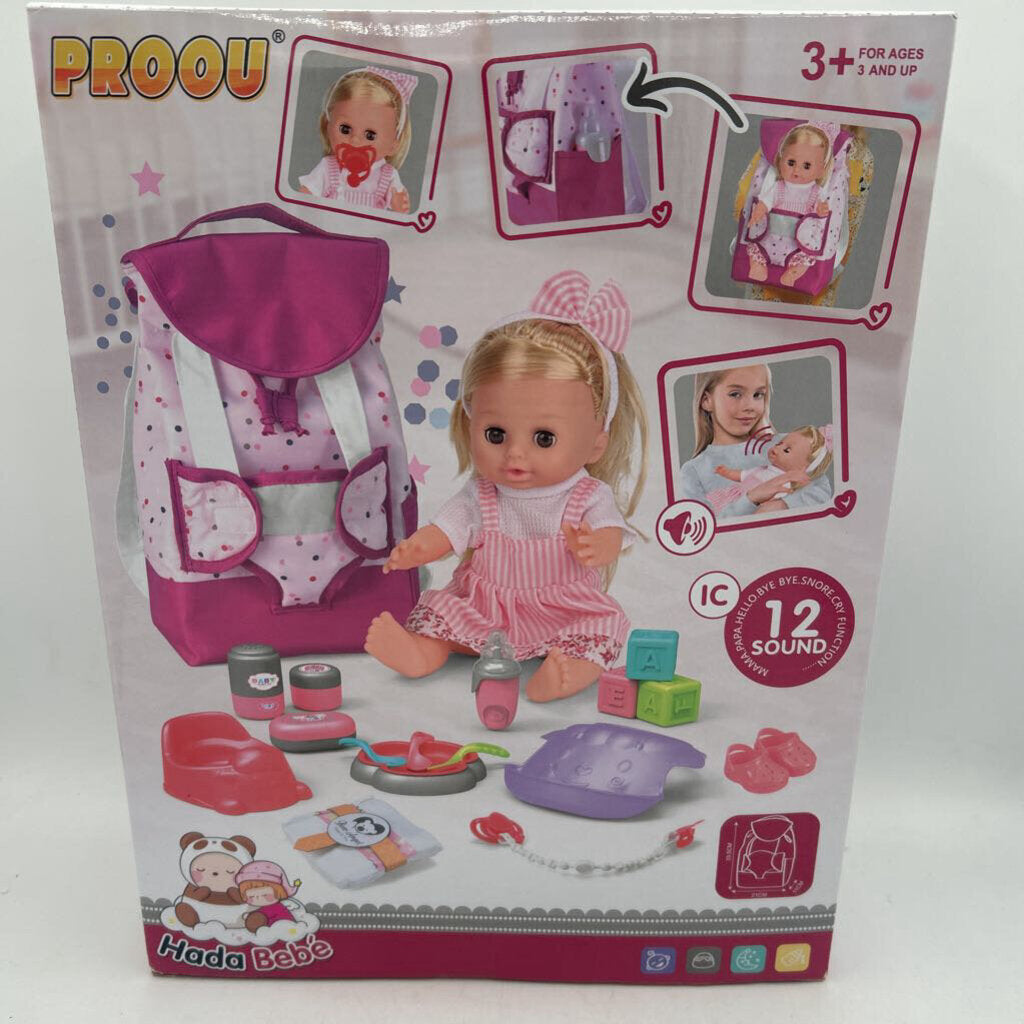 Baby Backpack with Doll