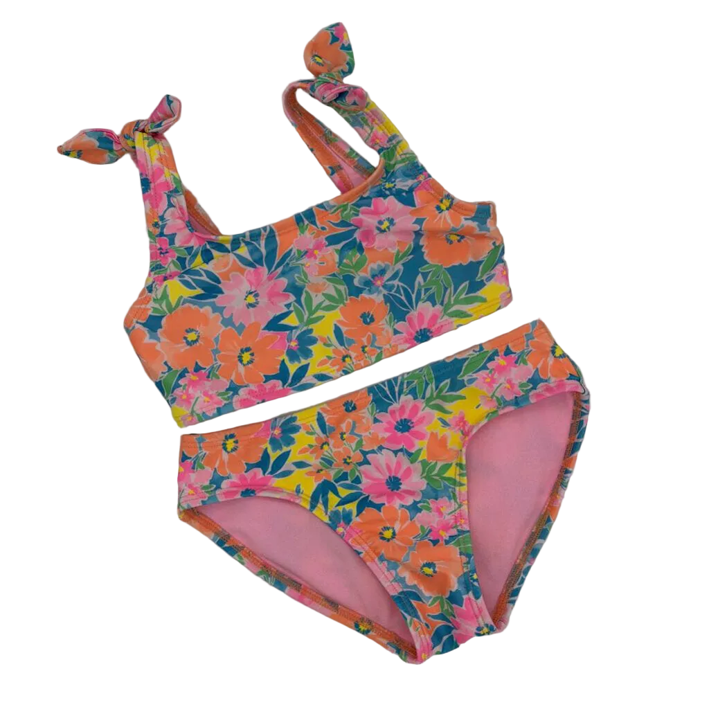 Two Piece Bathing Suit / Flowers