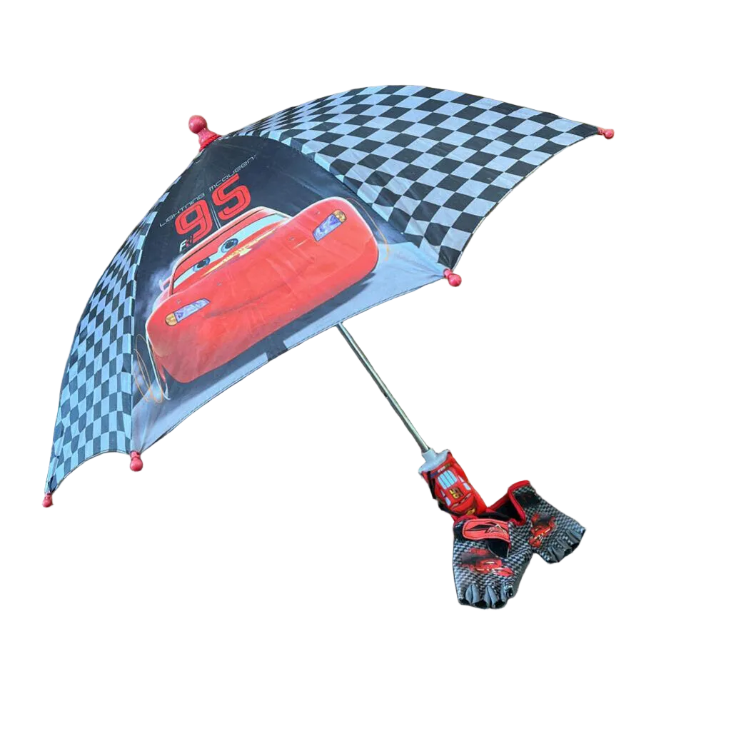 Cars Lightning McQueen Umbrella & Gloves
