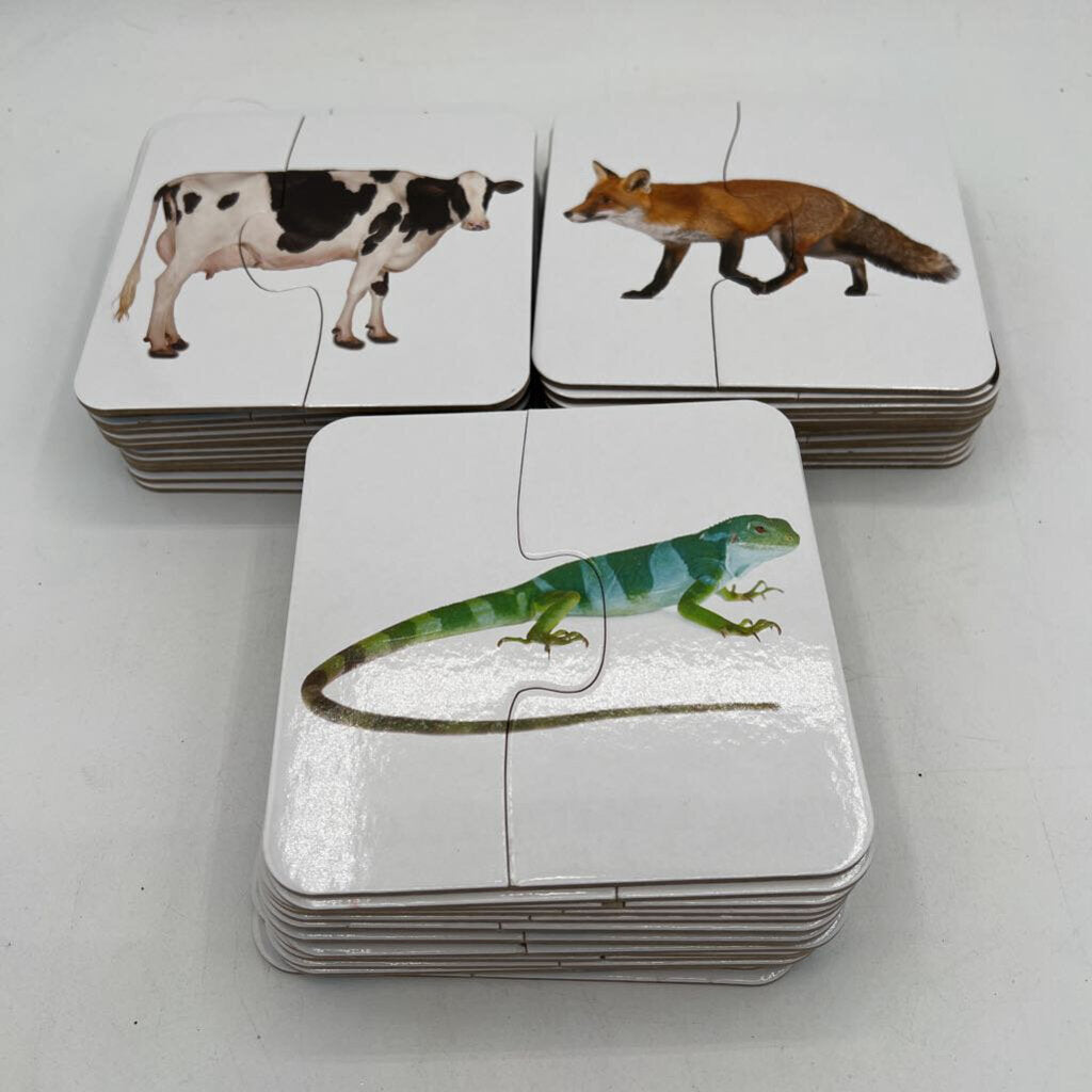 Matching 2 Piece Puzzle Cards