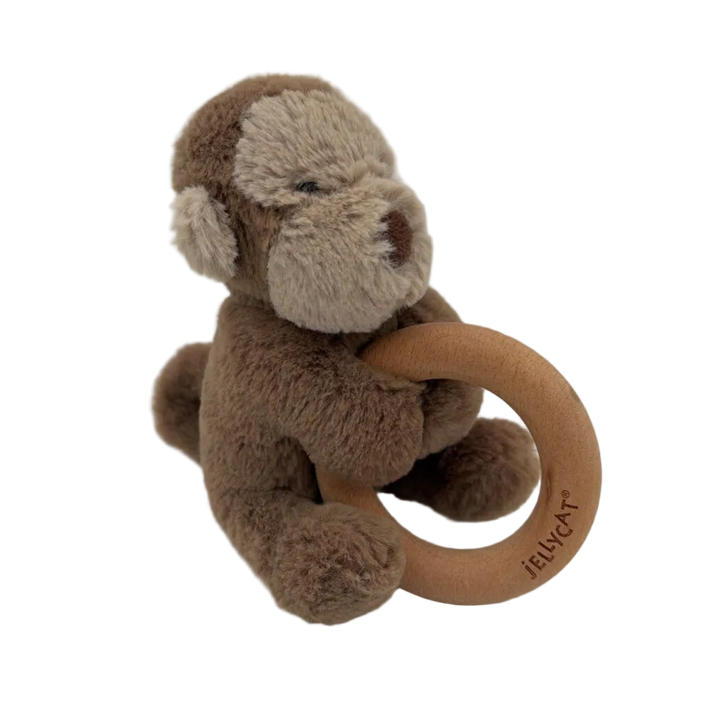 Hooshu Monkey Wooden Ring Toy