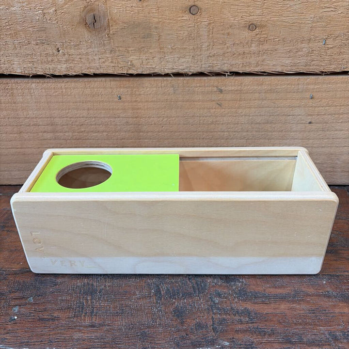 Wooden Sliding Top Box with 3 Balls