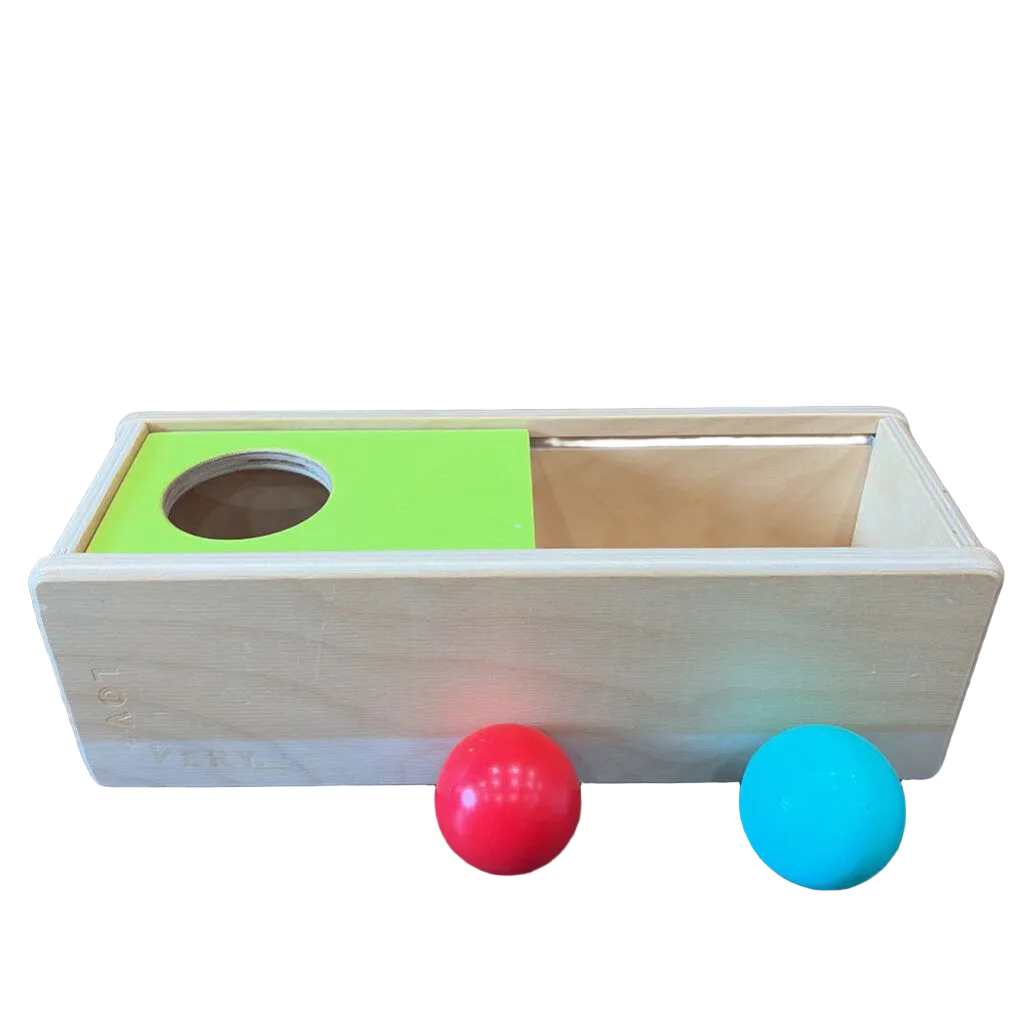 Wooden Sliding Top Box with 3 Balls