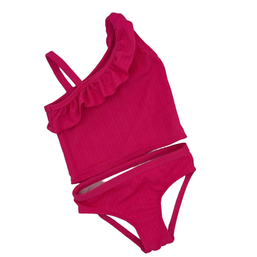 Two Piece Bathing Suit/ Ruffle Trim