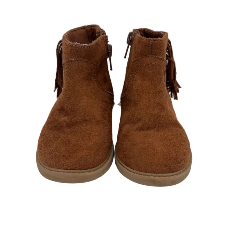 Suede Style Ankle Boots/ Fringe