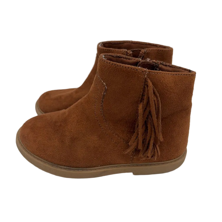 Suede Style Ankle Boots/ Fringe