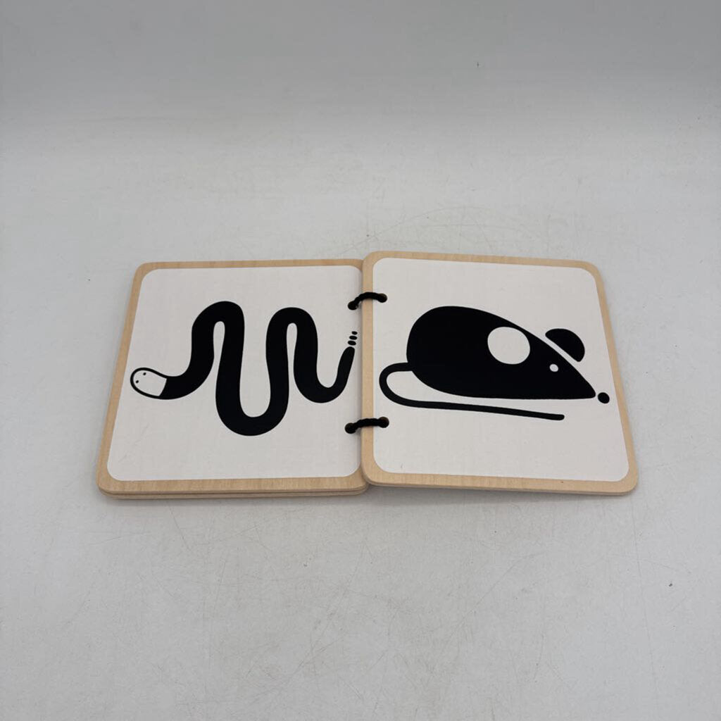 Black & White Animals Wooden Book