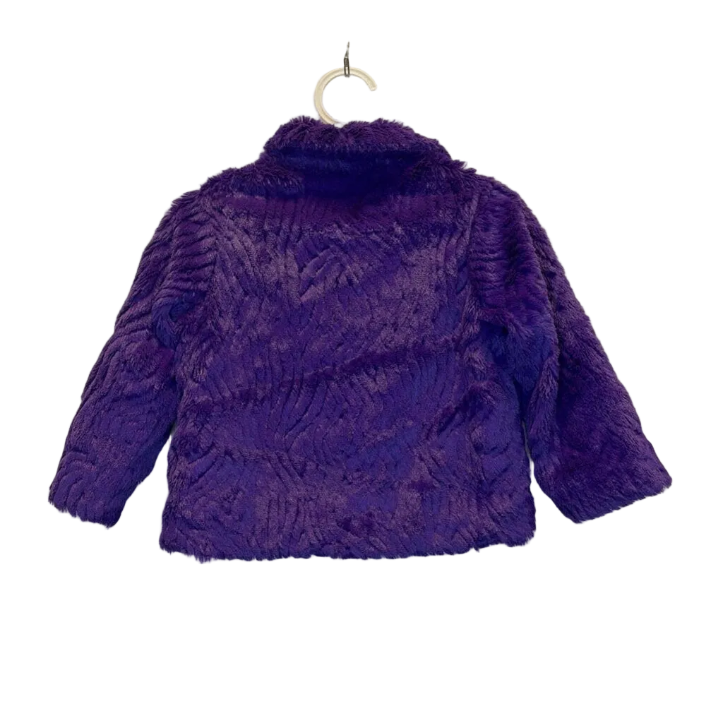 Button Collared Faux Fur Coat