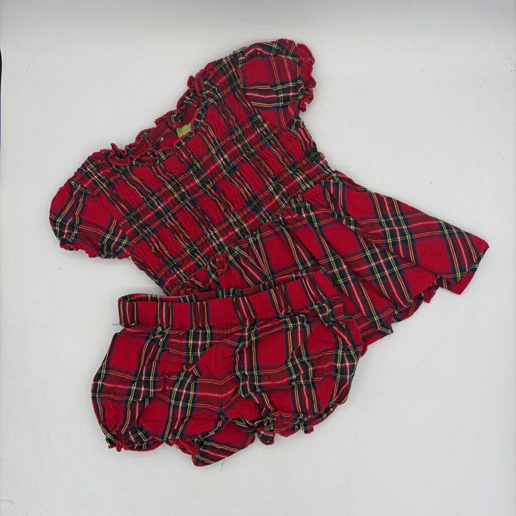 SS Ruched Dress Top & Bloomer Set