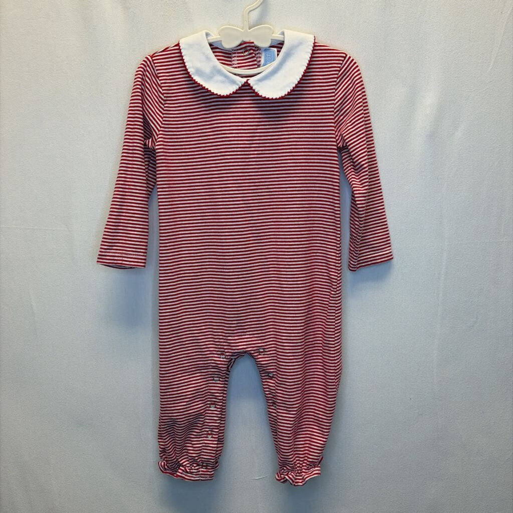 LS Peter Pan Collar Romper/ Stripes