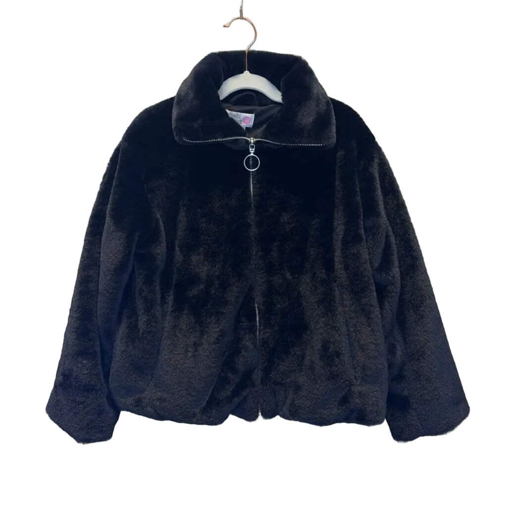 Turtleneck Waist Coat/ Faux Fur